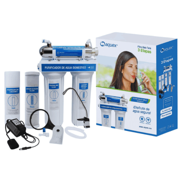Purificador de Agua UV Bajo Cubierta  Etapas 3 Aquex 607660
