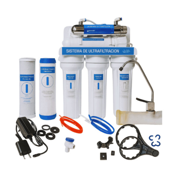 Purificador Ultrafiltración Plus con UV de 6 Etapas para Flujo de 0.6 GPM (2.5 lpm) Aquex 607662
