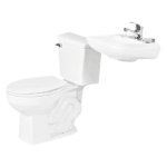 Paquete de WC Redondo + Lavabo + Accesorios de Instalación Ekon Básico II 62820