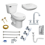 Paquete de WC Alargado + Lavabo + Accesorios de Instalación Ekon Plus 62801 - Imagen 2