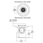 Coladera de 3 Bocas Desagüe de Contorno Redondo para Inserto Helvex 25-HLI - Imagen 3