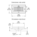 Coladera de Rejilla Rectangular con Campana Helvex 2714 - Imagen 2