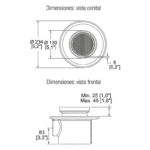 Coladera de 1 Boca Desagüe de Contorno para Inserto Helvex 282-HLI - Imagen 3