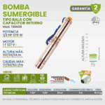 Bomba Sumergible Tipo Bala 1/2 HP con Capacitor Interno 127V Igoto TBIN36 - Imagen 4