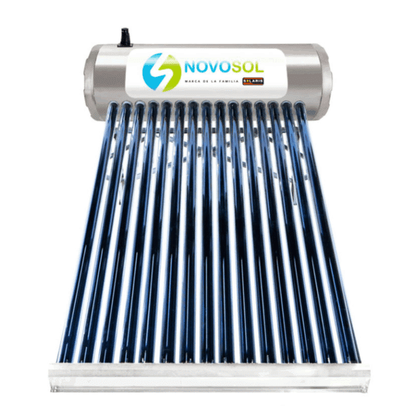 Calentador Solar 15 Tubos 173 Litros para Baja Presión Base Corta Novosol