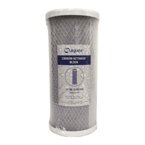 Cartucho Filtro de Carbón Activado Block Big Blue 10" x 5 Micras Aquex 607897