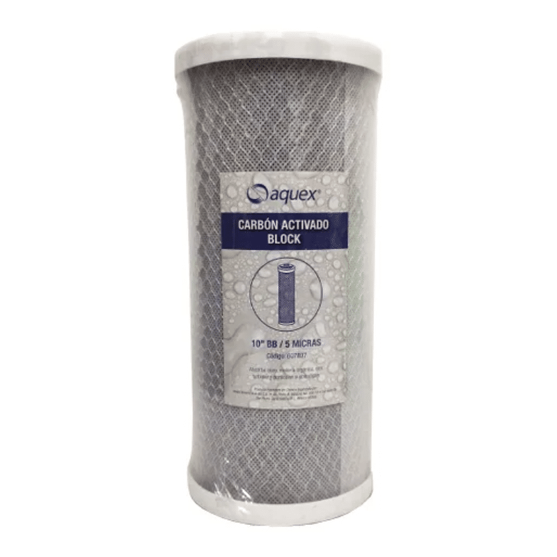 AQUEX-607897 Cartucho Filtro de Carbón Activado Block Big Blue 10" x 5 Micras Aquex 607897 - Imagen 1