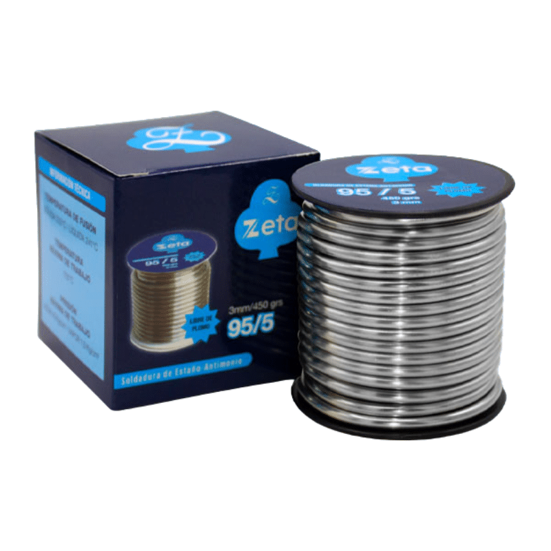ZETA-955-1LIBRA-01 Soldadura de Estaño - Antimonio 95/5 (1 Libra) Zeta - Imagen 1