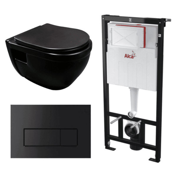 Kit Tanque Oculto A101, Taza Suspendida WC003N y Pulsador M578 Tecnobath-Alcaplast PWCS10-SADRO