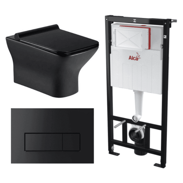 Kit Tanque Oculto A101, Taza Suspendida WC002N y Pulsador M578 Tecnobath-Alcaplast PWCS25-SADRO