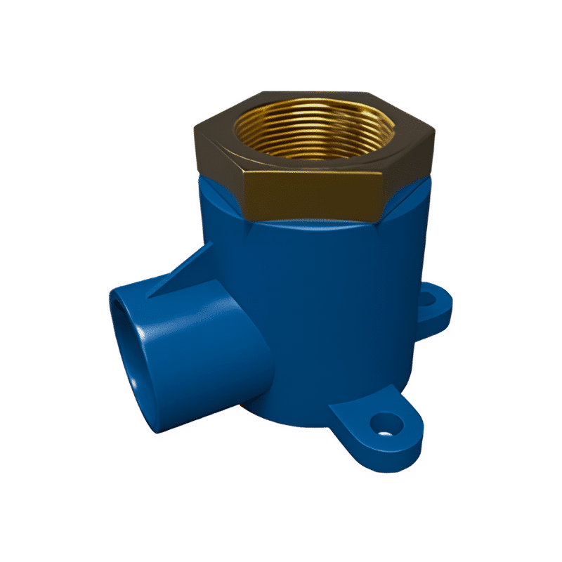 FLOWGUARD-AZULCODOREJAM.png Codo Oreja con Inserto Metálico CPVC Azul 90° x 1/2" Flowguard 26-F8107IB-005 - Imagen 1