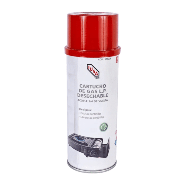 Cartucho de Gas Butano/Propano con Válvula 1/4 de Vuelta 220g IUSA 618228