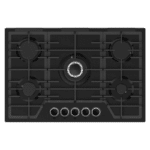Parrilla Cristal Templado Negro Mate de 5 Quemadores Empotrable 76cm Nuur PARGA5VTM-L