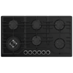 Parrilla Cristal Templado Negro Mate de 6 Quemadores Empotrable 90cm Nuur PARGA6VTM-L