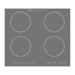 Parrilla de Inducción Magnética Negro Mate de 4 Quemadores 59cm 120V Nuur PARIN4-120-BM