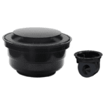 Coladera Universal con Push Redonda Minimalista Rejilla Acero Inoxidable Negro Fleximatic 2249N