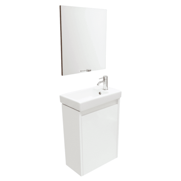 Gabinete Spot Plus 40X60cm Blanco Lacado con Monomando y Espejo 38x48cm Esbaño 92445