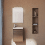 Gabinete Spot Plus 40X60cm Nogal Terracota con Monomando y Espejo 38x48cm Esbaño 92444 - Imagen 7