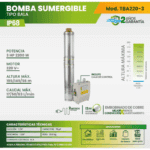 Bomba Sumergible Acero Inoxidable Tipo Bala 3 HP con Caja de Control 220V Igoto TBA220-3 - Imagen 5