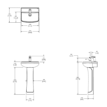 Lavabo de Pedestal Talas con Monomando Quadratta Proyecta LVPTALAS-QA01 - Imagen 5
