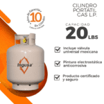 Cilindro Portátil para Gas 9 kg con Válvula Tradicional Ingusa - Imagen 5