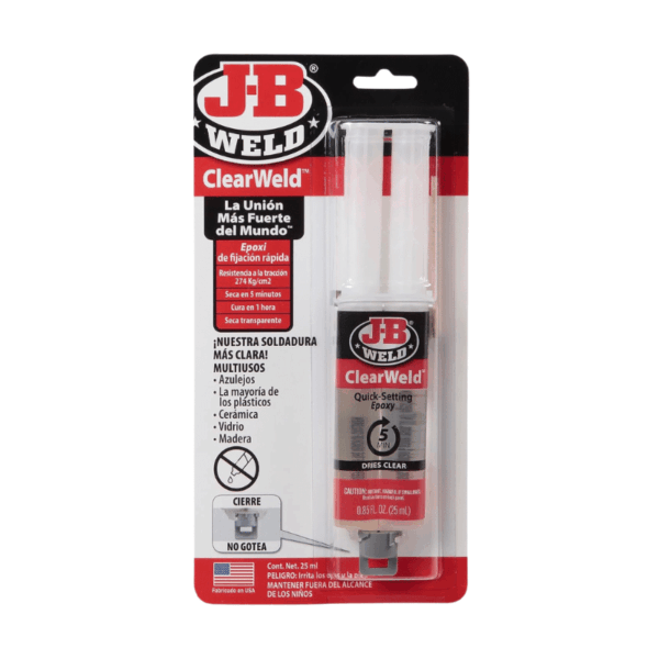 Adhesivo Epóxico en Jeringa ClearWeld 25ml J-B Weld 50112SPA
