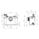 Bomba para Aguas Residuales (Negras) para Instalar un Baño Completo Sanipro Up SF034 - Imagen 5