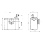 Bomba para Aguas Residuales (Negras) para Instalar Medio Baño Sanitop Up SF027 - Imagen 5