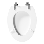 Asiento de Madera para WC Alargado Cierre Lento Frente Cerrado Blanco Bemis 1526CHSLP - Imagen 3