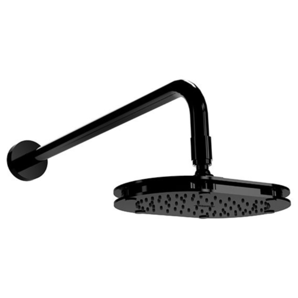 Regadera de Chorro Fijo con Brazo y Chapetón Obsidiana H3005-TR035-OB Helvex