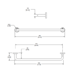 Toallero de Barra Tubular Aura TUB-05-AU Helvex - Imagen 3